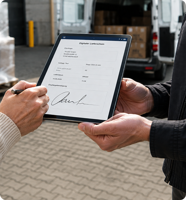 Digitaler Abschluss eines Transportauftrags