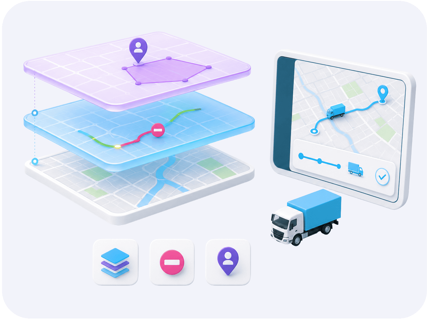 Flexibles Kartenmaterial der MAPSERVICES Layer-Ansatz der MAPSERVICES mit kundenspezifischen Anpassungen, Verkehrsdaten und Basiskarte